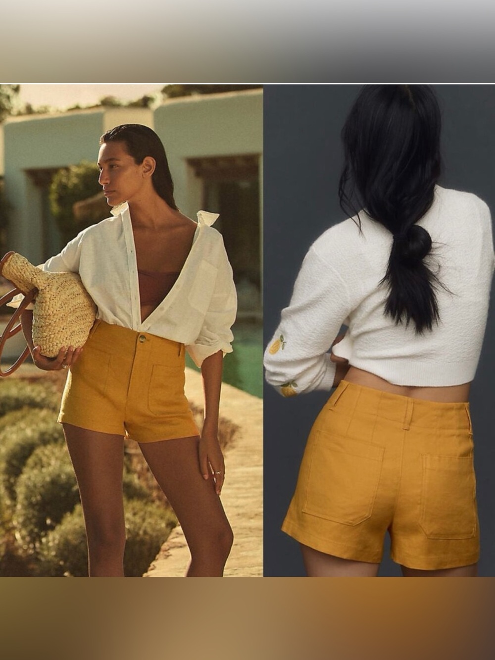 Maeve Anthro Colette Shorts Golden Yellow Size 29 NWOT